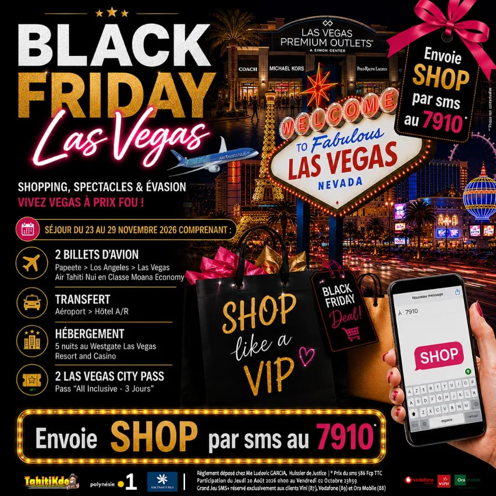 Sรฉjour ร Las Vegas pour 2 personnes pour le Black Friday